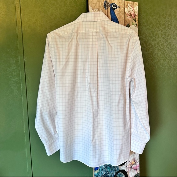 🖇️ Brooks Brothers Pink Checkered 15-32 Milano Fit Button Down Dress Shirt - Picture 2 of 8
